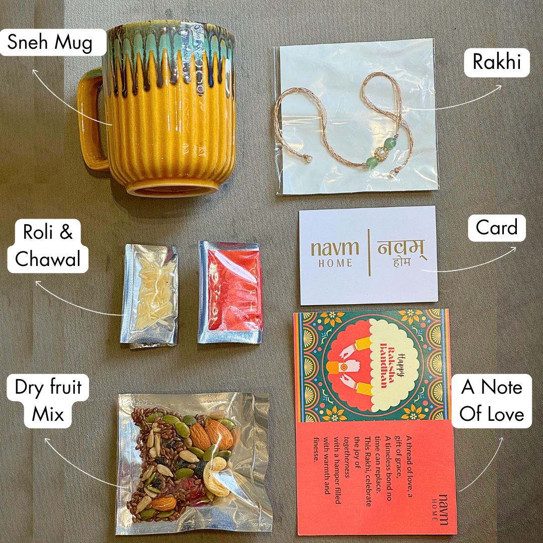 Rakhi with Sneh – Bhai Gift Box Golden Glow