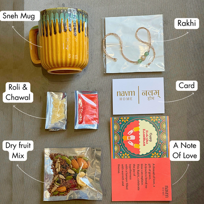 Rakhi with Sneh – Bhai Gift Box Golden Glow