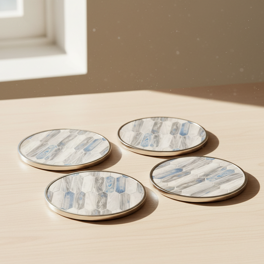 Tara Coasters (Blue/Grey Pattern)